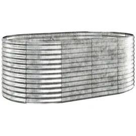 vidaXL Hochbeet Pulverbeschichteter Stahl 175x100x68 cm Silbern