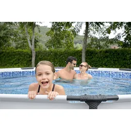 BESTWAY Steel Pro Max Frame Pool Set 549 x 122 cm lichtgrau inkl. Filterpumpe