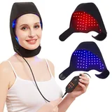 JOBYNA Rot & Infrarot & Blaulicht-Therapie für Haarwachstum und Schmerzlinderung, 460nm 660nm 850nm Therapiemütze, LED Infrarottherapie Rotlichtlampe für Haarausfall, Schmerz, Nachwachsen der Haare