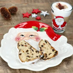12tlg Set Santa 6x Milch-Gläser 240ml & Gebäckteller Weihnachtsmann Kekse Kakao
