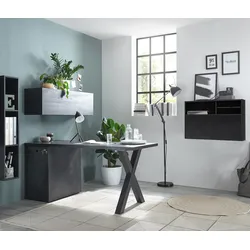 Tchibo - Hängeschrank - 80x25x58cm - schwarz - Holz / Eichenholz