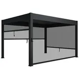 Juskys Seitenwand für Lamellendach Tahiti 4 x 2,4 m anthrazit