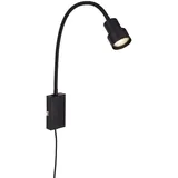 Briloner - LED Leselampe mit Ein/Aus-Schalter, schwenkbar, viele Befestigungspositionen, Wandleuchte Innen, Wandlampe Bettlampe, Lampe Bett, Leselicht, Nachttischlampe, 69x11,5x6 cm, schwarz,