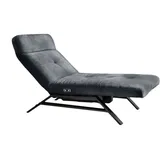 KAWOLA Liege AMERIVA Sessel Relaxliege Velvet schwarz Fuß schwarz