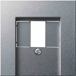 Gira System 55 Zentralplatte, USB/TAE, 1f, aluminium, Befestigung mit Schraube, ohne Beschriftungsfeld, 27626