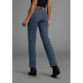 Arizona Gerade Jeans "Annett", Damen, Gr. 76, K + L Gr, blau (blau stone), Jeans, Obermaterial: 98% Baumwolle, 2% Elasthan, clean, Basic, normal lang, Jeans, bequeme Passform, 5-Pocket-Style, hohe Taille, Topseller