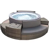 NETSPA Vita Premium Semi-rigid Spa mit Mobiliar x 5 - 184 x 73 cm - 5 Personen grau|BLAU|BLAU NO SIZE
