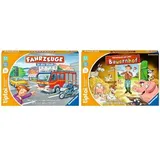 Ravensburger tiptoi Spiel 00127 Fahrzeuge in der Stadt - Lernspiel ab 3 Jahren, lehrreiches Zuordnungsspiel für Jungen und Mädchen, für 1-4 Spieler & tiptoi Spiel 00125 Rätselspaß auf dem Bauernhof