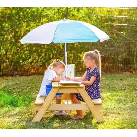 TP Toys Picknick-Tisch mit Sonnenschirm Holz Natur HxBxT: 170 x 95 x 97 cm FSC®