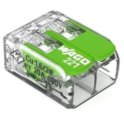 Wago Verbindungsklemme Green Range 2 Leiter 4gmm transparent