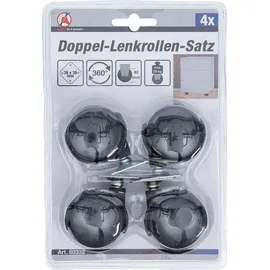 BGS Diy 80332 Doppel-Lenkrollen-Set 40 mm 4-tlg.
