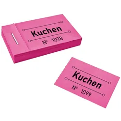 CombiCraft Wertmarken Block 'Kuchen' Pink - 5 Blöcke mit 50 Wertmarken pro Block