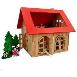 ESTIA Holzspielwaren Puppenhaus Puppenhaus, Cottage aus massivem Buchenholz, (Puppenhaus/Cottage-tlg), Hergestellt aus europäischem Buchenholz in Europa
