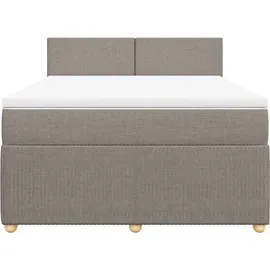 vidaXL Boxspringbett mit Matratze Taupe 140x200 cm Stoff