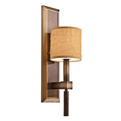 Wandlampe Leuchte Stahl Holz Bronze H 56,5 cm Flurlampe 1 Flammig Treppenleuchte