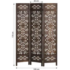 Homestyle4u Paravent Braun Holz 120x170x2 cm, Wohnzimmer, Raumteiler | Paravents, Paravents