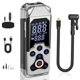XVAWO Akku Luftpumpe Elektrische Kompressor: 12v Reifen Pumpe mit Akku - Mini Luftkompressor mit 150 PSI für Auto Motorrad und Fahrradreifen