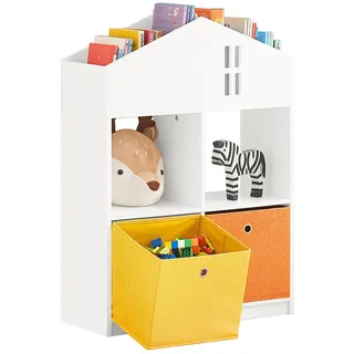 SoBuy Kinder Bücherregal mit Haus-Design Kinderregal Spielzeugregal Weiß KMB49-W