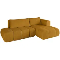 altdecor Ecksofa Cord 2-Sitzer Senfgelb