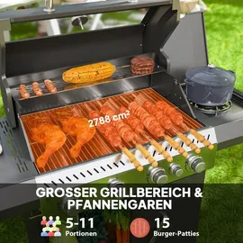 Outsunny Gasgrill 12 KW schwarz