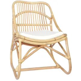vidaXL Rattenstuhl Sessel 62,4 x 78,9 x 46,3 cm beige