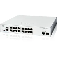 Cisco Catalyst 1300-16T-2G-Managed-Switch, 16-Port-GE, 2 x 1-GE-SFP, eingeschränkter Lebenszeitschutz C1300-16T-2G Netzwerk-Switch Managed L2/L3 Gigabit Ethernet (10/100/1000) Weiß