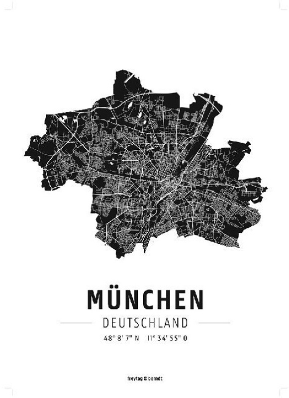 Freytag & Berndt Poster + Markiertafeln / Pl 26F / München, Designposter, Hochglanz-Fotopapier, Karte (im Sinne von Landkarte)