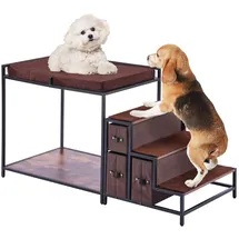 Vevor Etagenbett Haustiere Hundetreppe 1245 x 500 x 660 mm Braun