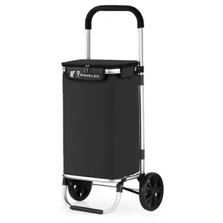Cheffinger 40L Einkaufswagen Aluminium Schwarz