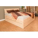 geborgenschlafen Massivholzbett aus Zirbenholz - Naturbett - Zirbenholzbett (Ella Massivholzbett, Boxspringbett aus massivem Zirbenholz), Hergestellt in Deutschland - Nachhaltig