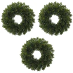 CREATIV green künstliche Pflanze Tannenkranz 76 Tipps, 30 cm, 3er Set