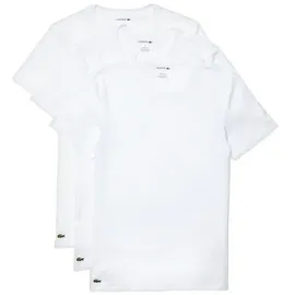Lacoste T-Shirt, (3er-Pack), Atmungsaktives Baumwollmaterial für angenehmes Hautgefühl, Weiß
