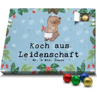 Mr. & Mrs. Panda Schoko Adventskalender Koch Leidenschaft - Blau Pastell - Geschenk, yummy, Chefkoch, Danke, Schokoladen Adventskalender, Restauran... - Blau