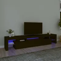VidaXL TV-Schrank mit LED-Leuchten Schwarz 215x36,5x40 cm