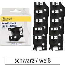 G&G Schriftband für Dymo 45803, D1, 19mm, Länge 7m, schwarz, auf weiß,