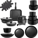 Tectake Küchenstarterset Topf-Set 41-tlg. Töpfe + Geschirr