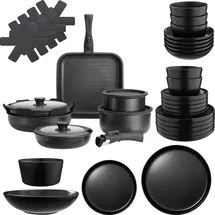 Tectake Küchenstarterset Topf-Set 41-tlg. Töpfe + Geschirr