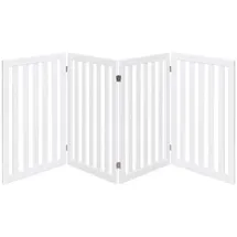 Costway Absperrgitter Hundegitter 4 Stück Weiß 89 cm