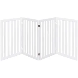 Costway Absperrgitter Hundegitter 4 Stück Weiß 89 cm