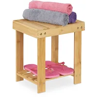 Relaxdays Fußbank Bambus 25 x 34 x 31 cm Braun