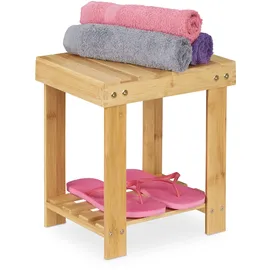 Relaxdays Fußbank Bambus 25 x 34 x 31 cm Braun