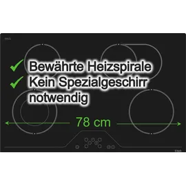 Vestel Herdset Pyrolyse Backofen 78L + Glaskeramikkochfeld 78 cm Zweikreiszone Bräterzone