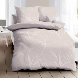 KAEPPEL Mako-Satin Floral Beige 155 x 220 cm + 80 x 80 cm
