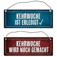 Trendaffe Kehrwoche wird noch gemacht oder ist erledigt Wendeschild