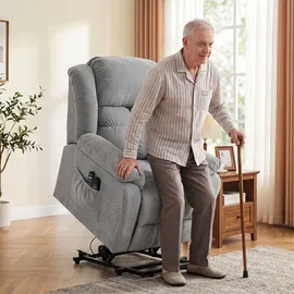 Homcom Fernsehsessel mit Aufstehhilfe Kunstleder 92 x 104 x 102 cm Dunkelbraun elektrisch
