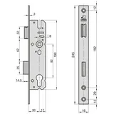 BASI ES 958 Einsteckschloss Dornmaß 30 mm Stulp 16 mm