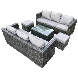 fimous Gartenmöbelset, Dunkelgrau Metall, 8-Sitzer, Loungemöbel, Gartenlounge-Sets