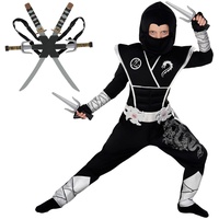 Morph Deluxe Ninja Kostüm Kinder, Kostüm Ninja Kinder, Ninja Kostüm Kinder Jungen, Faschingskostüme Kinder Junge Ninja, Karneval Kostüm Kinder Ninja, Ninja Kostüme Für Kinder S