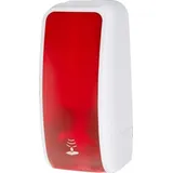 Blanc HYGIENIC Desinfektionsspender SENSOR, berührungslos bis zu 1.000 Anwendungen je 1-Liter, blitzschneller Kartuschenwechsel, Blanc Cosmos – Spender mit für Wandmontage, Wandspender für 1 Liter Kartuschen, ergiebige Händedesinfektion Farbe - Rot / Weiß