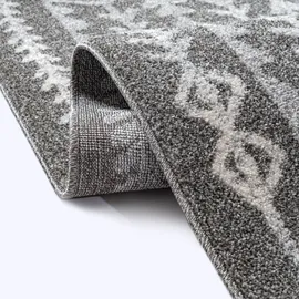 Sanat Boho Teppich – Moderner Teppich im Boho Stil, Geeignet für Wohnzimmer, Schlafzimmer, Flur, Esszimmer und Kinderzimmer – Vintage Grau, Größe: 160 x 230 cm
